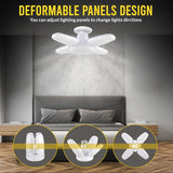 Charkee 25W Cool Day Mini fan Blade 4 Leaf Foldable LED Bulb with Angle Adjustable Ceiling Lights Home Pack of 4