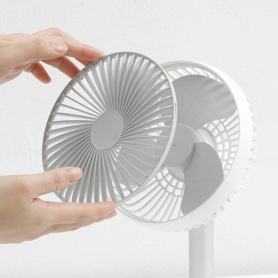 Table Fan High Speed – 2100 RPM Powerful rechargeable fan With 3 Speed Airflow | Noiseless portable fan for home,office,Kitchen| 1800 mAh charging battery fan for Desk