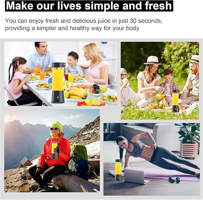 USB Portable Juicer Blender – Rechargeable Mini Mixer for Travel