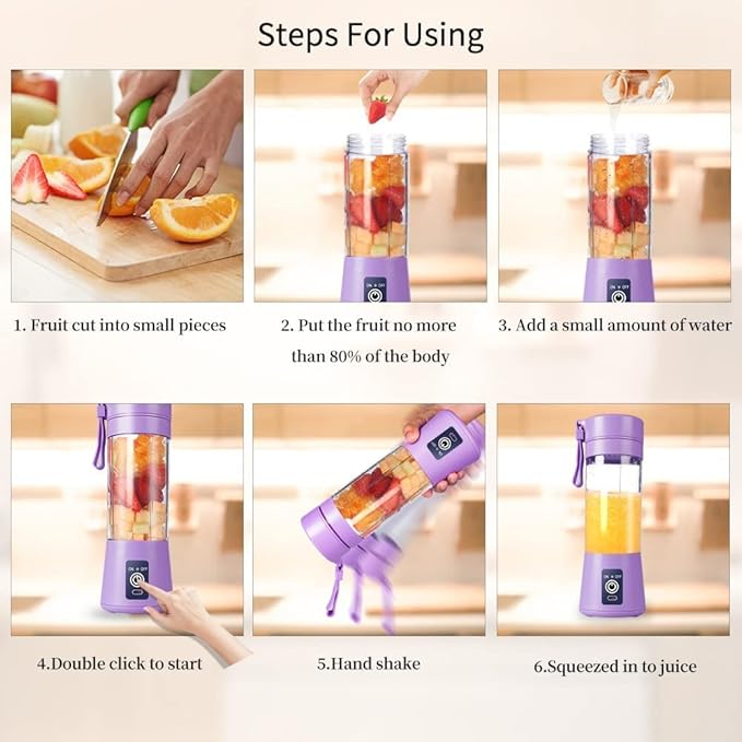 USB Portable Juicer Blender – Rechargeable Mini Mixer for Travel