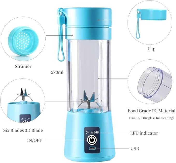 USB Portable Juicer Blender – Rechargeable Mini Mixer for Travel