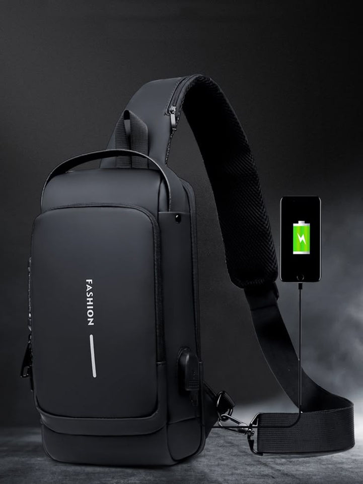 Anti-Theft Sling Bag With A USB Charging Cable