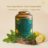 Aarush Tulsi Lemon Mint Green Tea | Lemon Mint Flavor | Refreshing Blend | Loose Tea Tulsi Herbal Tea Tin (60 g)