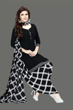 Crepe Printed Unstitched Dress Material for Women (Grey, 2 m)