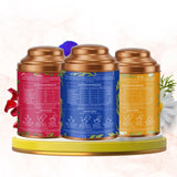Aarush Chamomile Tea, Blue Tea & Rose Tea Combo | 100% Natural Flower Tea | Caffeine-Free Herbal Tea | Supports Relaxation, Better Sleep & Skin Health | Rich in Antioxidants