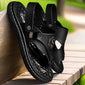Mens casual synthetic leather sandal black