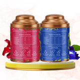 Aarush Rose Tea & Blue Tea Combo | Natural Flower Tea | Supports Relaxation, Skin Glow & Detox | Caffeine-Free Herbal Tea