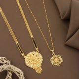Mangalsutra Ki Mala Design With Moti Chen Ladi Long and short Combo Set [ BUY 1 GET 1 FREE ]