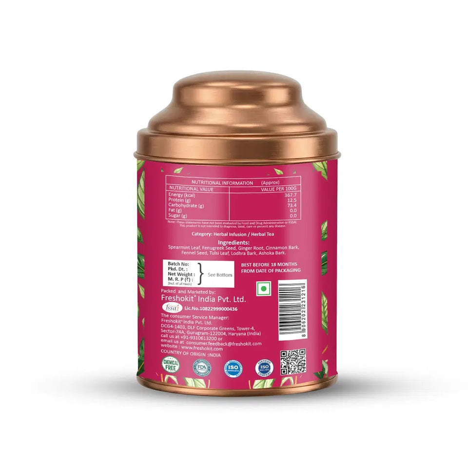 Aarush Fembloom Herbal Tea | Women Wellness Support Tea | Supports Hormonal Balance, PCOS/PCOD Care & Period Comfort | Natural Caffeine-Free Herbal Tea (60)gm