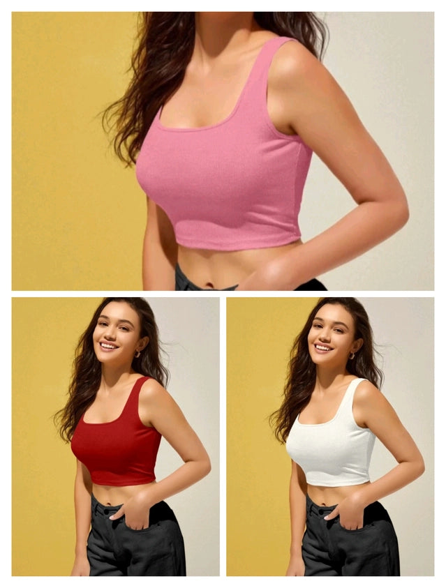 Cotton Blend Solid Top for Women (Maroon & Black, S) (Pack of 2)