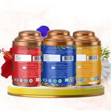 Aarush Chamomile Tea, Blue Tea & Hibiscus Combo | 100% Natural Flower Tea | Caffeine-Free Herbal Wellness Tea | Supports Relaxation, Skin Health & Detox | Rich in An
