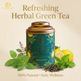 Aarush Tulsi Lemon Mint Green Tea | Lemon Mint Flavor | Refreshing Blend | Loose Tea Tulsi Herbal Tea Tin (60 g)
