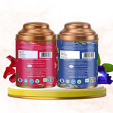 Aarush Rose Tea & Blue Tea Combo | Natural Flower Tea | Supports Relaxation, Skin Glow & Detox | Caffeine-Free Herbal Tea