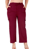 Cotton Blend Straight Fit Trouser for Women (Black & Grey, M) (Pack of 2)