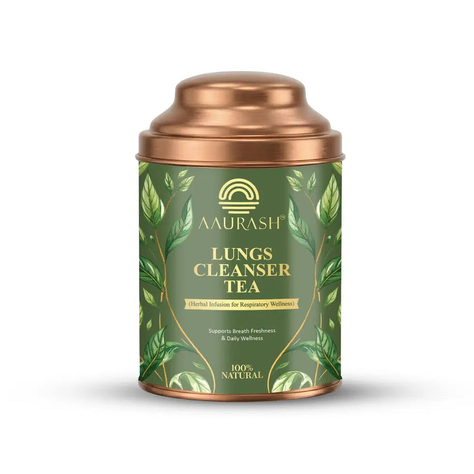 Aarush Lungs Cleanser Herbal Tea | Breathing Comfort & Detox Support Tea | Supports Respiratory Wellness & Natural Detox | Caffeine-Free Herbal Tea