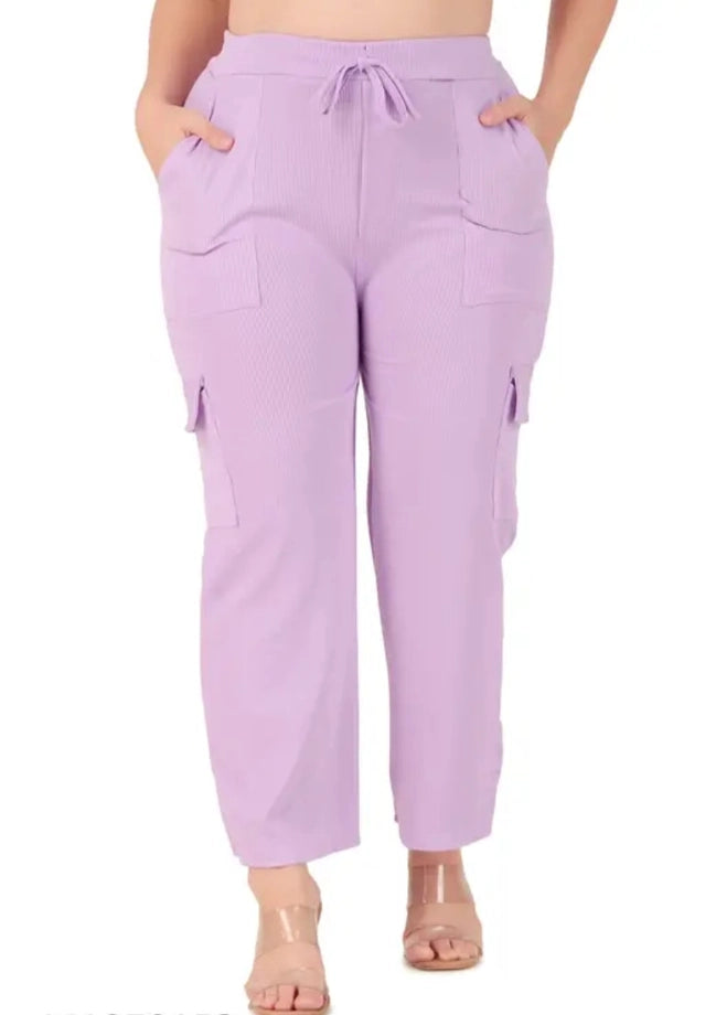 Cotton Blend Straight Fit Trouser for Women (Black & Grey, M) (Pack of 2)