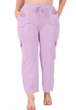 Cotton Blend Straight Fit Trouser for Women (Black & Grey, M) (Pack of 2)